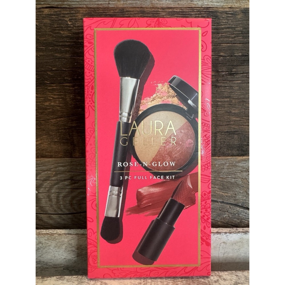 Laura Geller Rose-N-Glow 3pc | GIFT SET NEW | Blush Brush Lipstick | $65‎